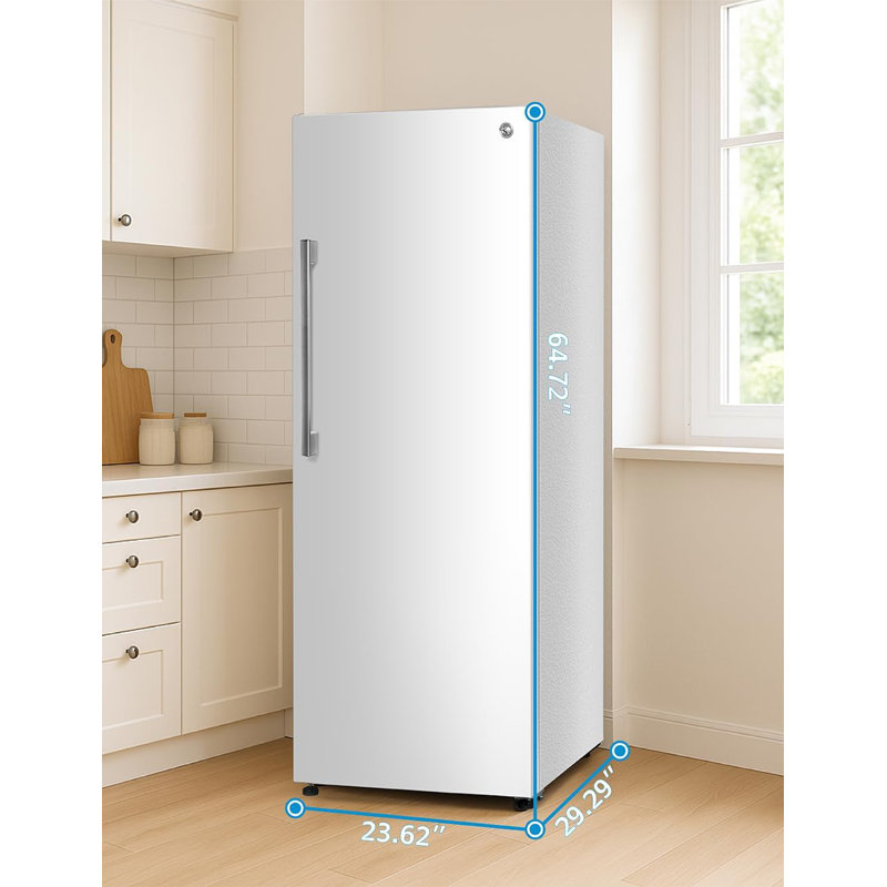 Commercial Cool 11.1 Cu. Ft. Convertible Freezer Refrigerator, Upright Fridge with Glass Shelves, Reversible Door, ENERGY STAR rated, Auto Defrost, CCUC1110GW, White