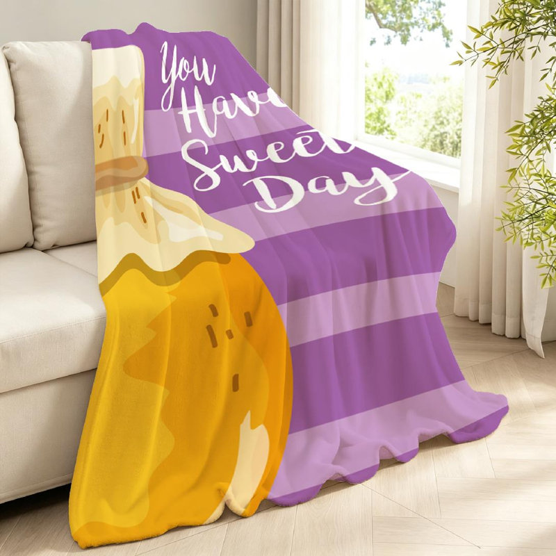 Jeté en flanelle transparente ultra douce, imprimé recto You you a Sweet Day, Throw 40" x 50"