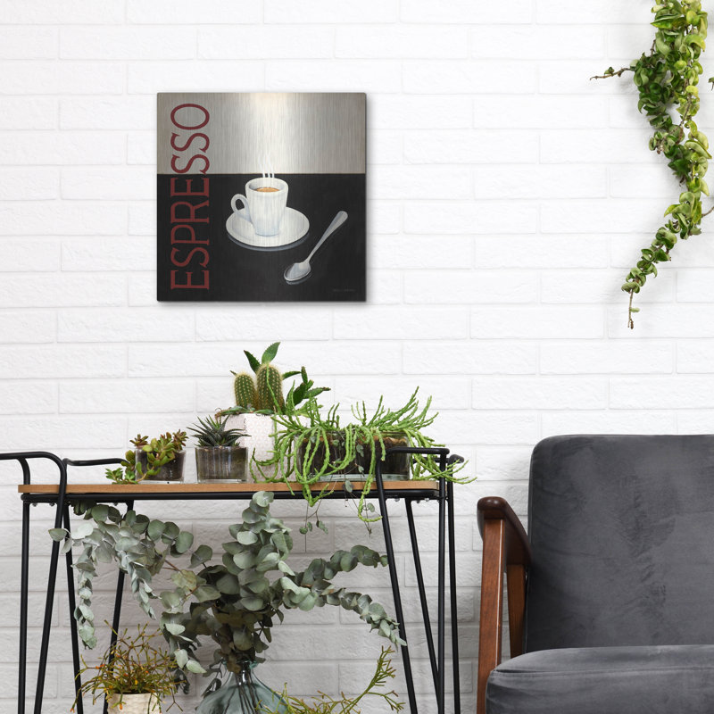 Red Barrel Studio® «Cafe Moderne 4» par Marco Fabiano, art mural en métal, H 12 po x l 12 po