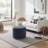 Cloud Ottoman With Wood Base - Cream Boucle With Gray Yarns-1748927312