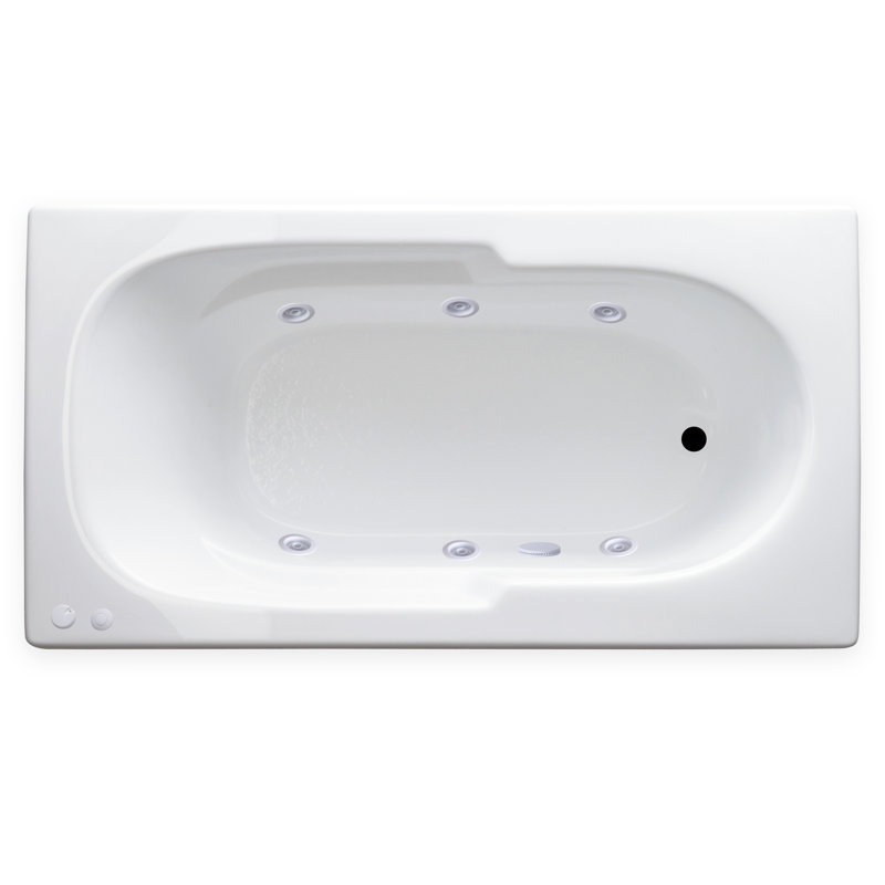 60'' x 32'' Drop-In Whirlpool Acrylic Bathtub, Right