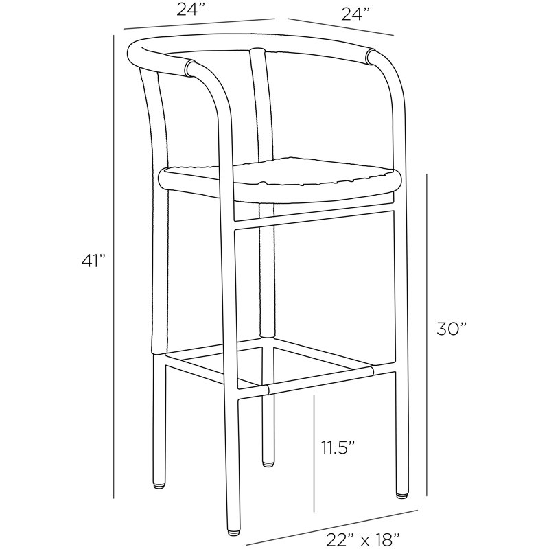 Feller Outdoor Bar Stool, 30"