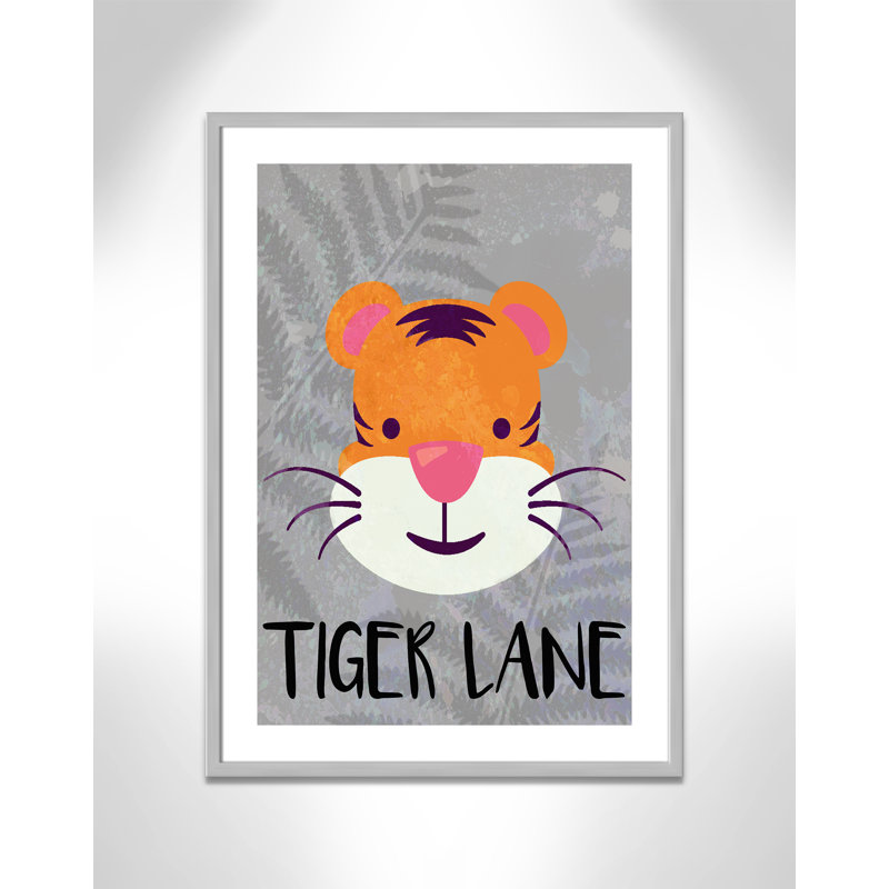 Impression sur papier Tigert Lane Tiger Lane, H 34,5 po x l 24,5 po x P 1,18 po, Encadré de boîte argent
