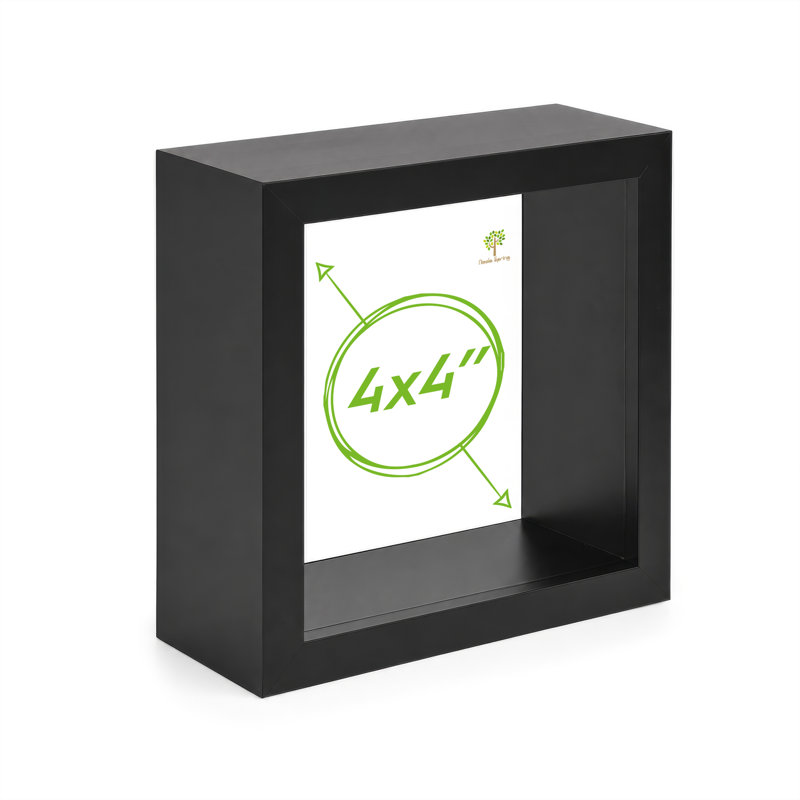 Nicola Spring - 3D Deep Box Photo Frame, Black, 31.5cm H x 31.5cm W x 6cm D