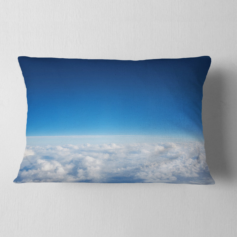 Puffy Clouds above View - Landscape Printed Pillow, 12" x 20", Rectangular