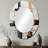 Ivory Illusions Abstract Shapes II - Abstract Oval Decorative Mirror On Metal-328357701
