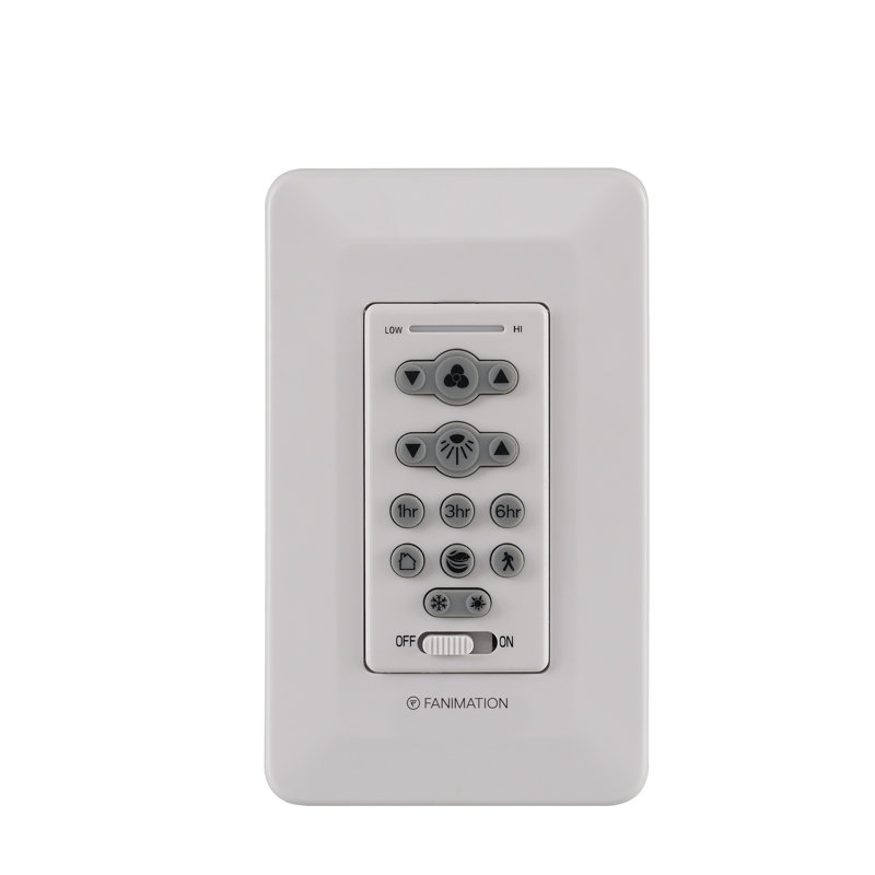 Ceiling Fan Wall Control Reversing - 6 Speed DC Motor Fan and Uplight/Downlight - White