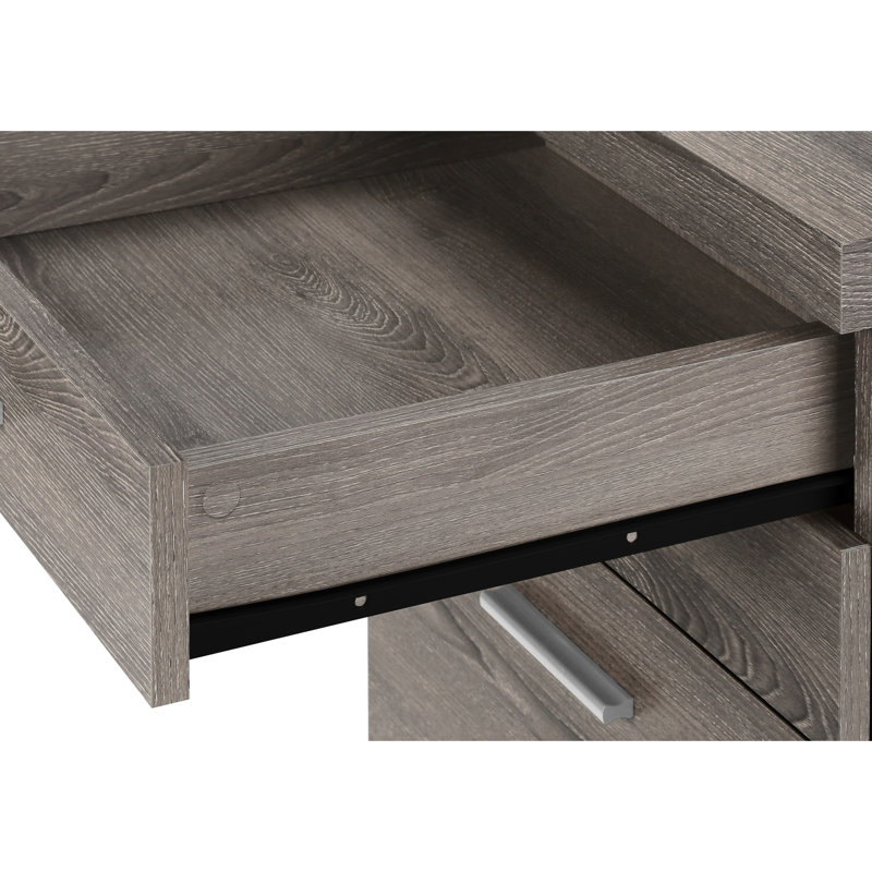 Classeur à roulettes pour bureau, tiroirs de rangement, stratifié brun, support pour imprimante de conception moderne avec mobilité, rangement, taupe