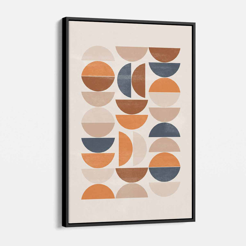 " Semi-Circle ", 12" H x 16" W, Black Floater Frame