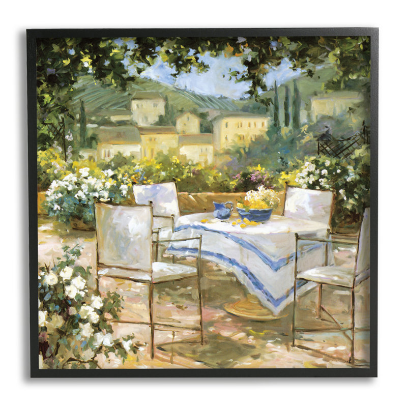 Vignoble Tuscan Terrace (français), H 17 po x l 17 po x P 1,5 po, Giclée encadrée noir minuit