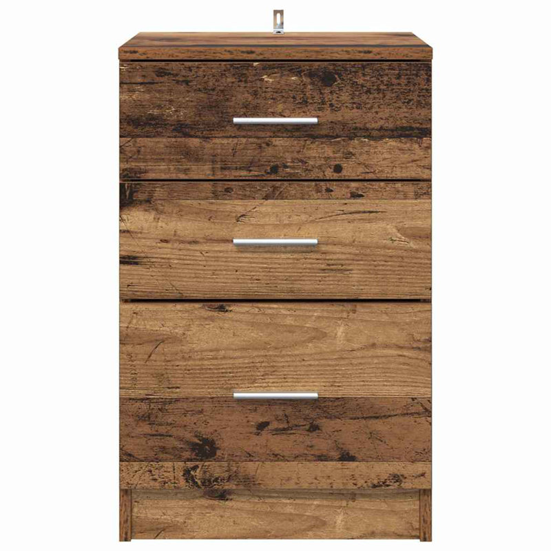 40cm W Manufactured Wood Bedside Table, Old Wood