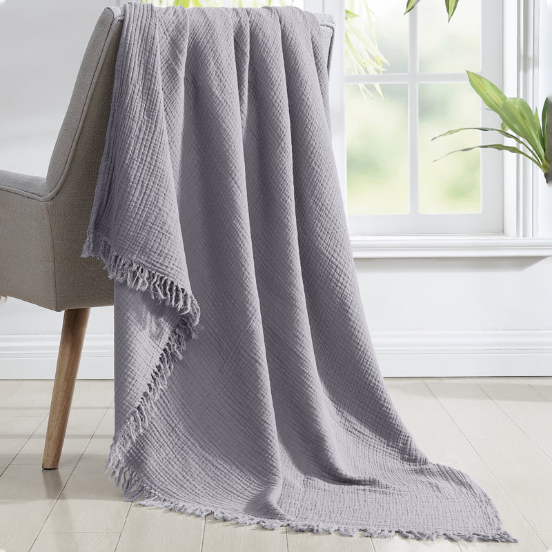 Cotton Throw, Gray