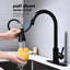 Robinet de cuisine à bec rétractable noir mat: acier inoxydable, buse rotative à 360 °, protection contre la corrosion, poignée unique pour le contrôle du volume d'eau, applications multiples