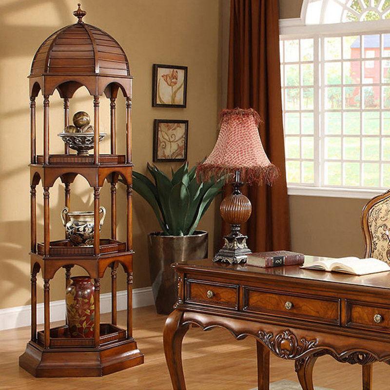 American-style Solid Wood Creative Display Cabinet, Brown