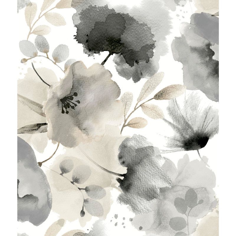 Floral Wallpaper Roll, Charcoal