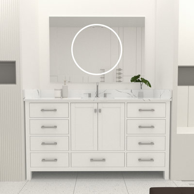 60'' Single Bathroom Vanity With Quartz Stone Top