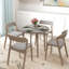 HOMCOM Folding Dining Table for 4 Round Drop Leaf Table, Modern-2108269666