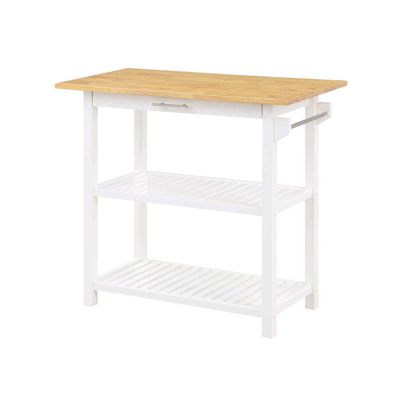 Janxiel 40'' Wide Prep Table with Drawer, White