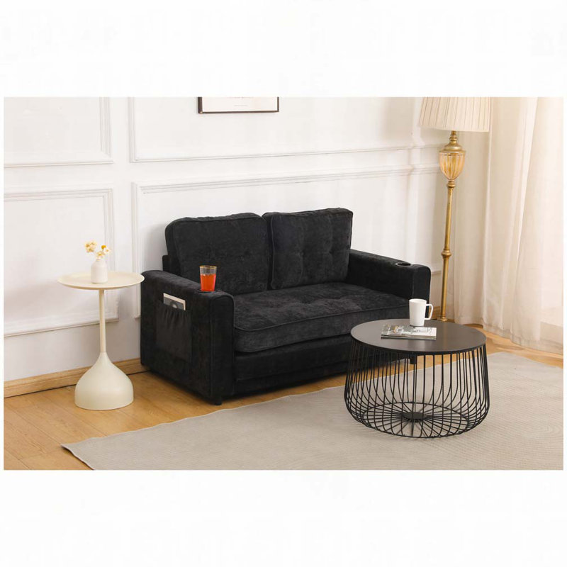 Canapé-lit convertible en futon, Noir