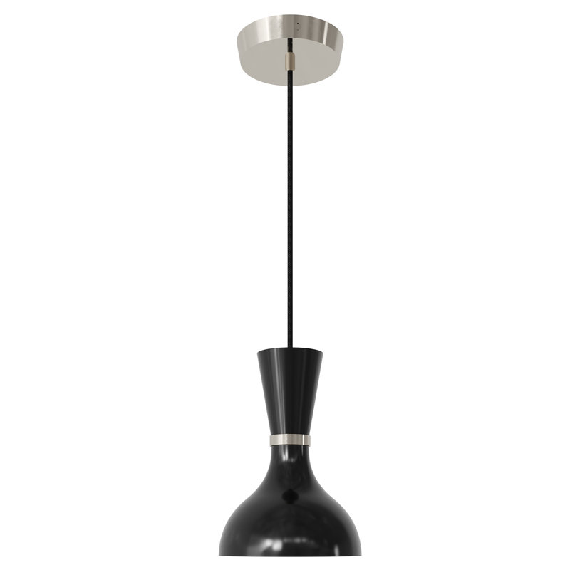 Clare 1 - Light Pendant, Obsidian, Polished Nickel
