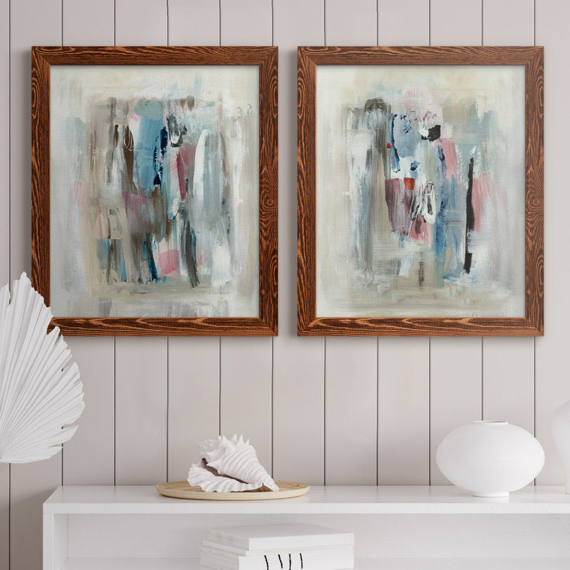«Rain Shadow I», ensemble de 2 reproductions d'art, H 24 po x l 36 po x P 1,5 po, Toile avec cadre érable, Pas de tapis