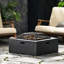 Foyer carré 29 po pour la détente en plein air - gris foncé, foyer au bois, profondeur et largeur de 28,83 po, hauteur de 17,41 po, brûleur de 54,29 lb