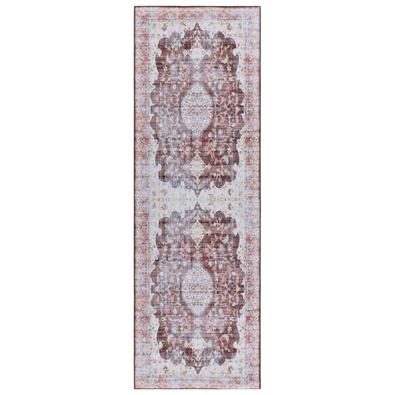 Tapis oriental performant lavable à la machine Tucson, Tapis de couloir 2 pi 6 po x 8 pi