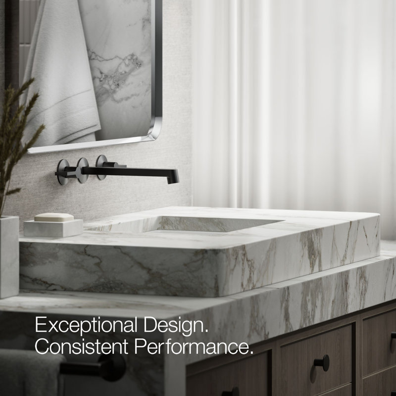 Components Wall-Mount Bathroom Sink Faucet Trim, Matte Black