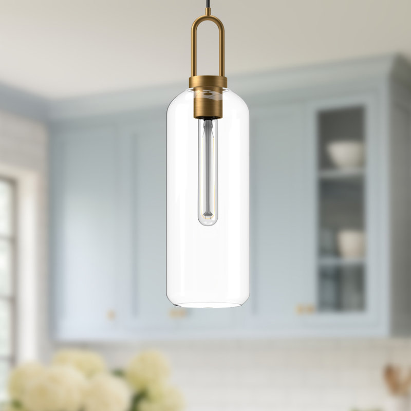 Soji 1 - Light Single Pendant, 24" H x 6" W x  6" D, Aged Gold