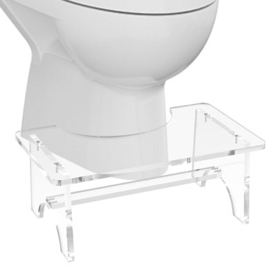 Toilet Stool For Adults,Acrylic Squatting Potty Stool Poop Clear Toilet Foot Pooping Step Stool(Transparency)