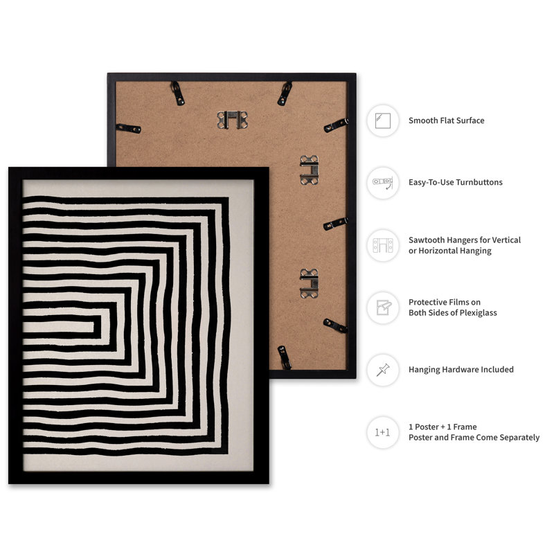 Encre japonaise, Black Framed, Poster, 12"H x 16"W