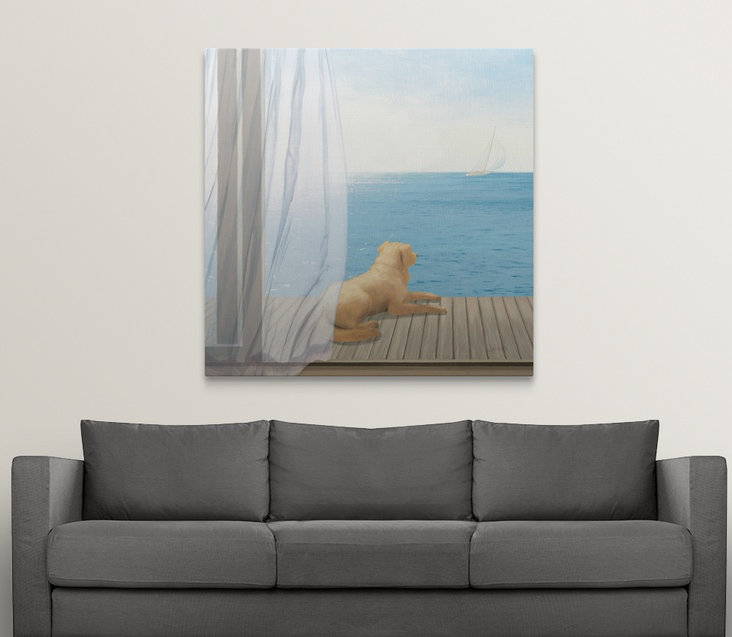 «Blue Breeze II» par Byerly, reproduction d'art, H 12 po x l 12 po x P 1,5 po, Toile