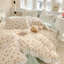 Ensemble de housse de couette en coton multicolore à volants-109792749-109792772