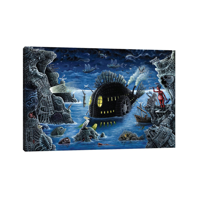 The Night Trawler (Blue Version) by R.S. Connett - Wrapped Canvas Print