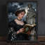 «Black Gothic Lady», art mural noir, impression de cadre fantaisiste foncé-333926672