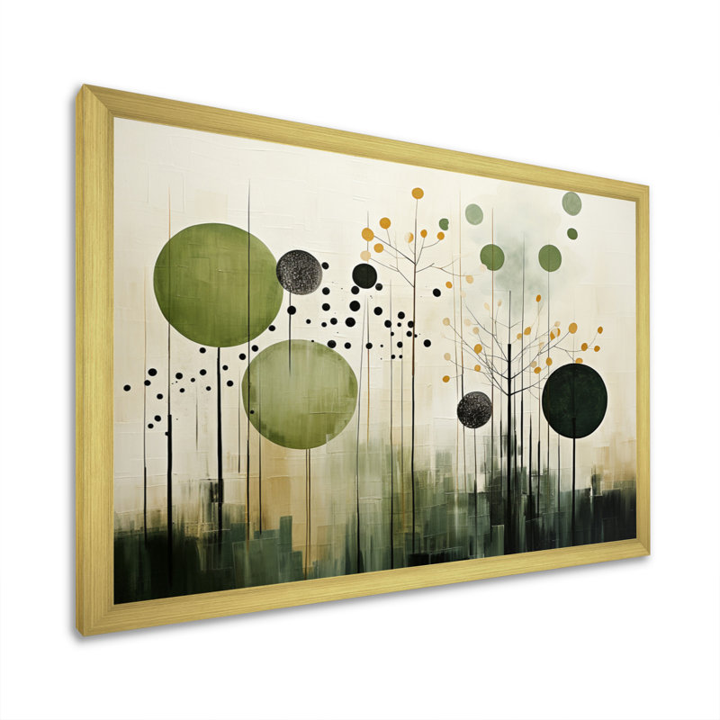 Vert, beige, scandinave moderne scandinave I - art mural moderne-scandinave, H 30 po x l 40 po x P 1,5 po