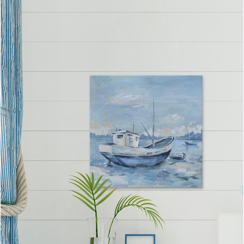 «Simple Boat», reproduction de peinture acrylique sur toile tendue, H 12 po x l 12 po x P 1,5 po
