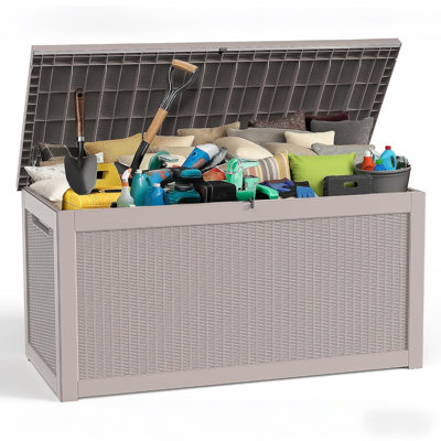 Decksplore 320 Gallons Water Resistant Resin Lockable Deck Box by Decksplore