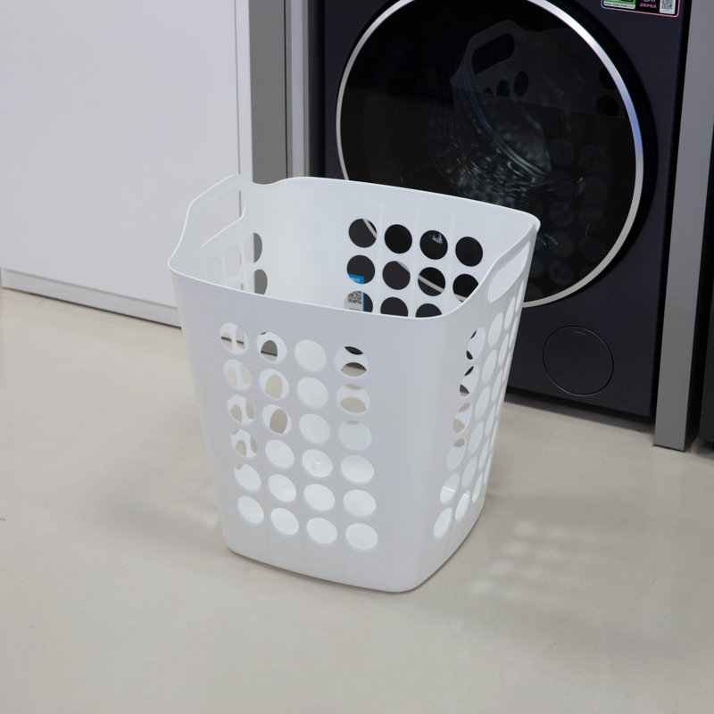 Flexible Plastic Laundry Basket - Square Storage Hamper With Side Handles For Easy Carrying - Versatile Organizer For Laundry, And Household Storage, 50 Litter