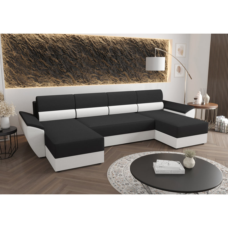 Berk 5 Seater Corner Sofa , Black/White - Rainbow27/Rainbow31