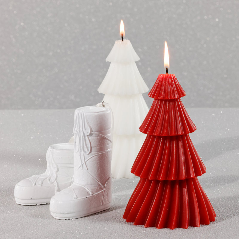 Ensemble de 6 bougies décoratives Twinkle Tree, Blanc