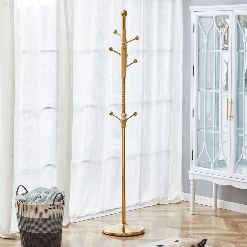 Cintre principal en acier inoxydable peint à la bombe, portemanteau moderne en acier inoxydable, renfort en bois massif au niveau du support, conception surélevée de 72 pouces avec support amovible