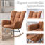 Fauteuil berçant à oreilles en tissu Teddy avec poche de rangement latérale, chaise berçante d'allaitement douce et confortable, base en bois massif robuste et sécuritaire, chaise d'appoint polyvalente pour la chambre de bébé et le salon, brun.-133210596