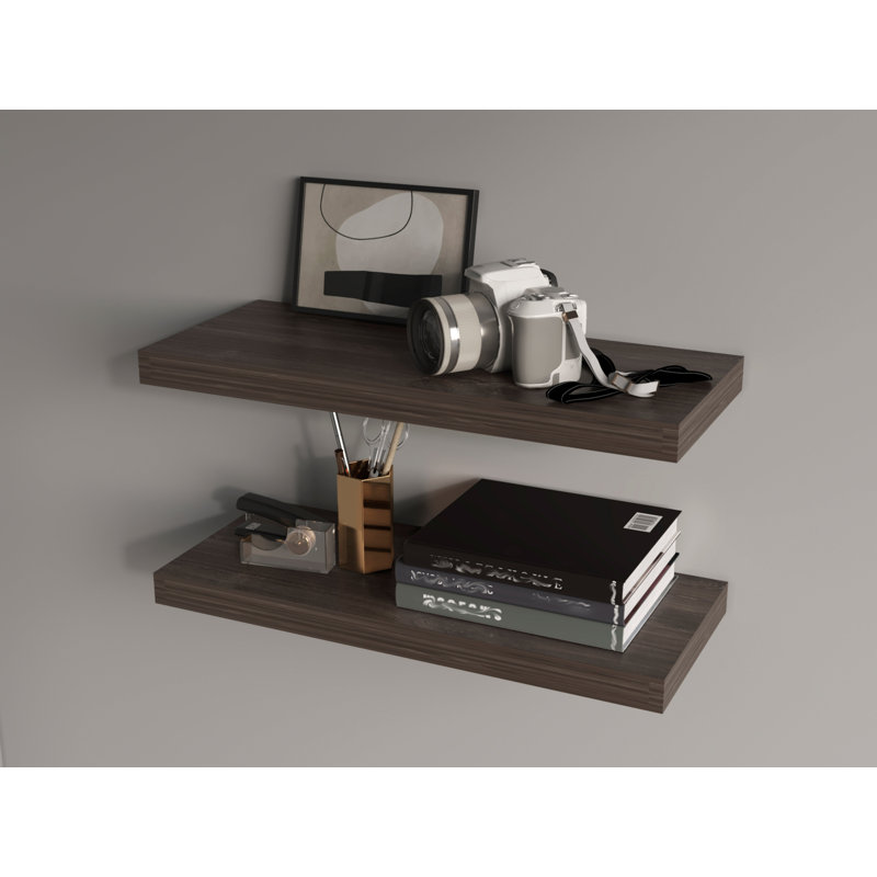 Iva Floating Shelf in Melamine x2,Macadamia, Beige