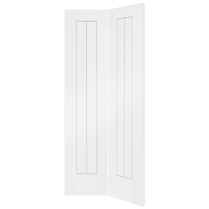 Internal White Primed Suffolk Bi-Fold, 1981 mm H x 686 mm W x 35mm D