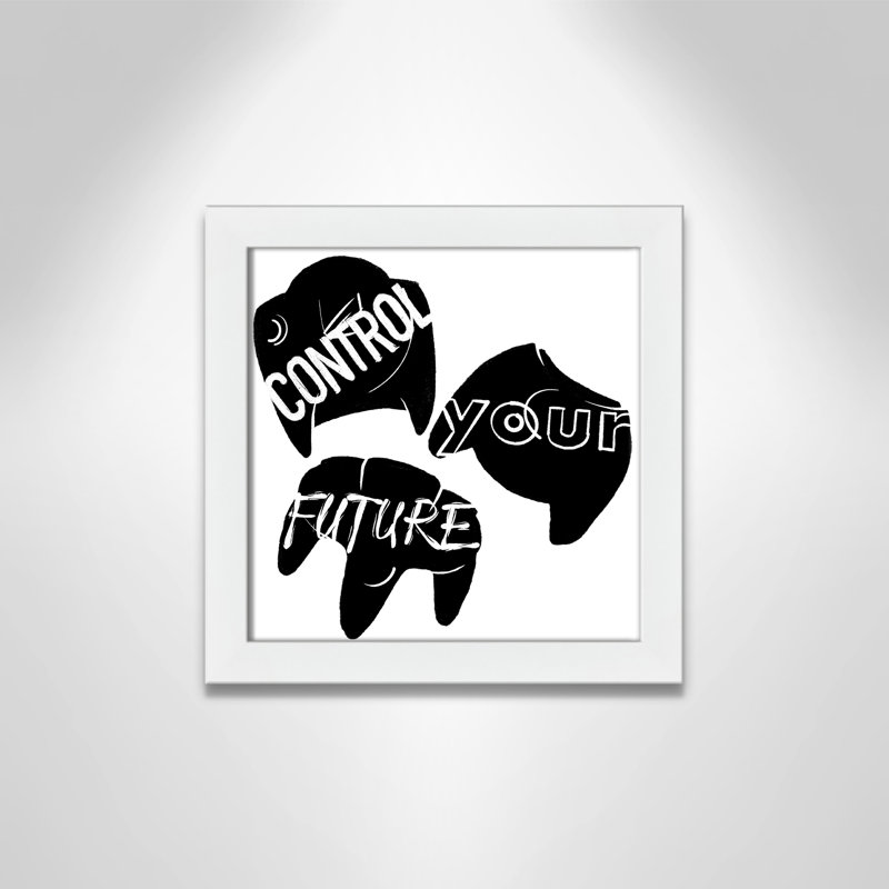 «Control your future», art encadré, H 12 po x l 12 po x P 0,63 po, Cadre blanc