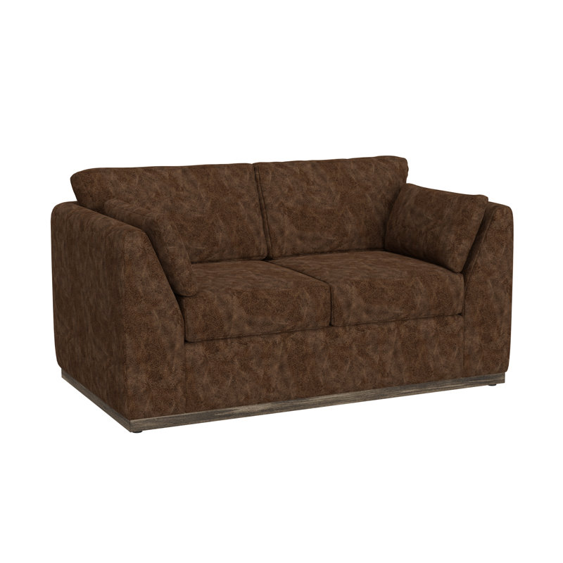 Structure et base en bois Bruder, causeuse, Similicuir hickory