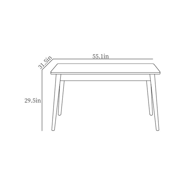 Table de salle à manger Simple, H 29,5 po x L 55,1 po x l 31,5 po