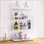 Vitrine 2 portes vitrée 3 tablettes avec porte, bibliothèque sur pied