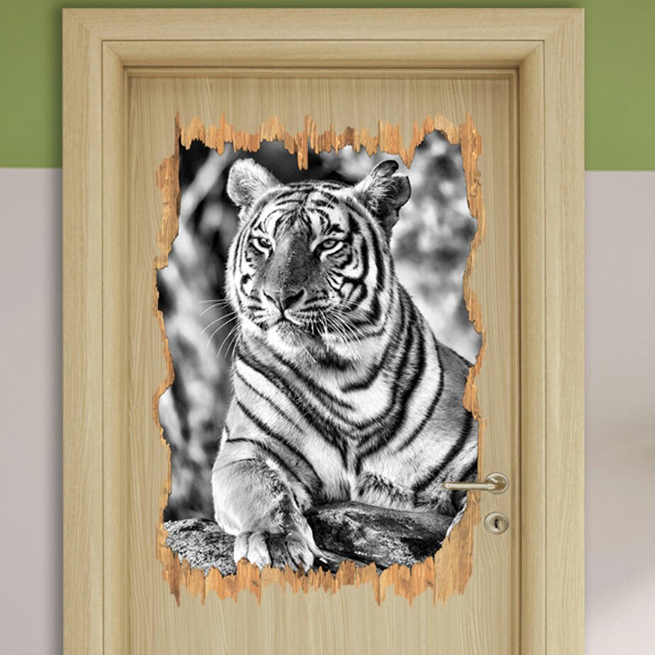 Wandtattoo Stolzer Tiger in Monochrom